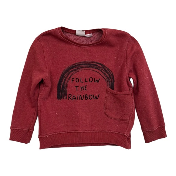 Zara Other - Zara Baby Red Crewneck Sweater - size 18/24 months - Follow the Rainbow